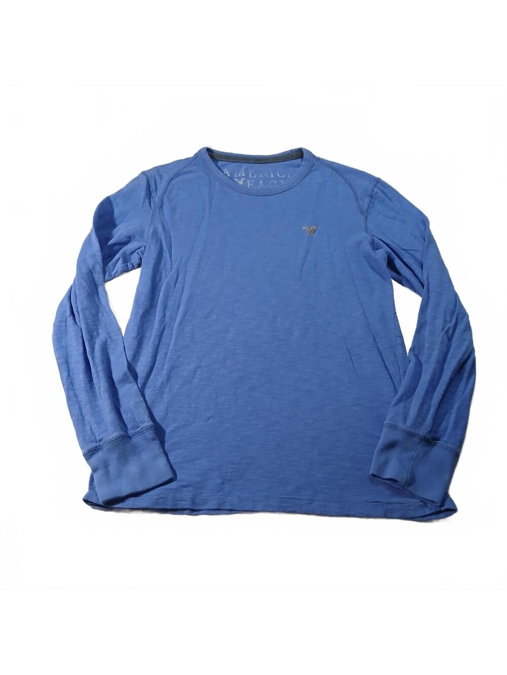 American Eagle Long Sleeve T-Shirt Blue Soft Casual Layering Top Graphic